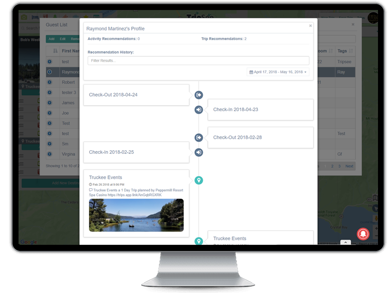 TripSee Concierge's Guest Management System